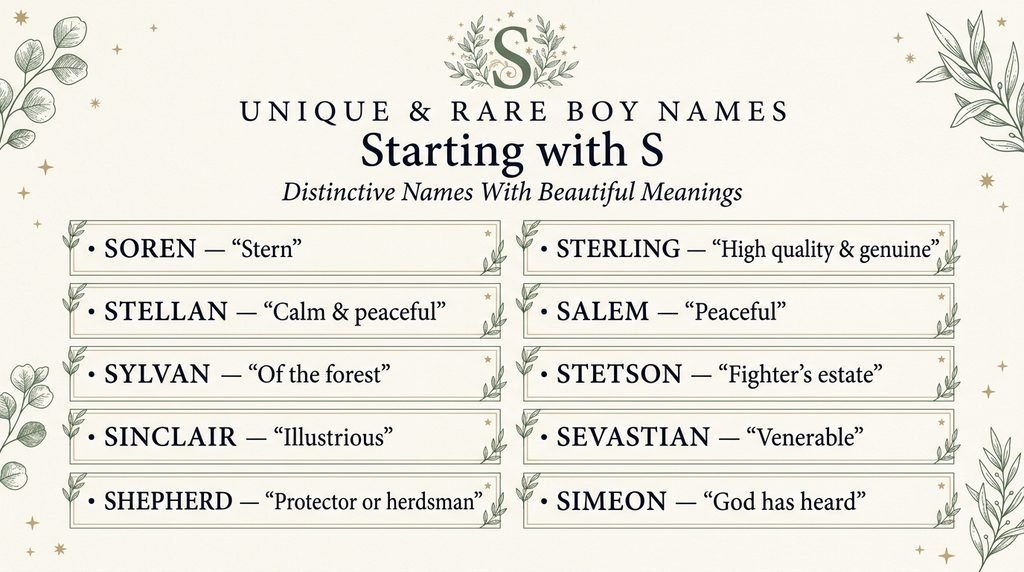 Unique and Rare S Names for Boys: